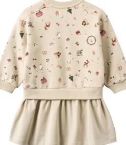 Langærmet Sweat Kjole Maggie>Wheat Best