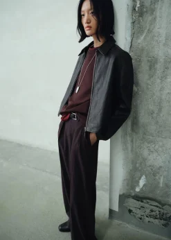 MANGO Lapels leather jacket Black Online