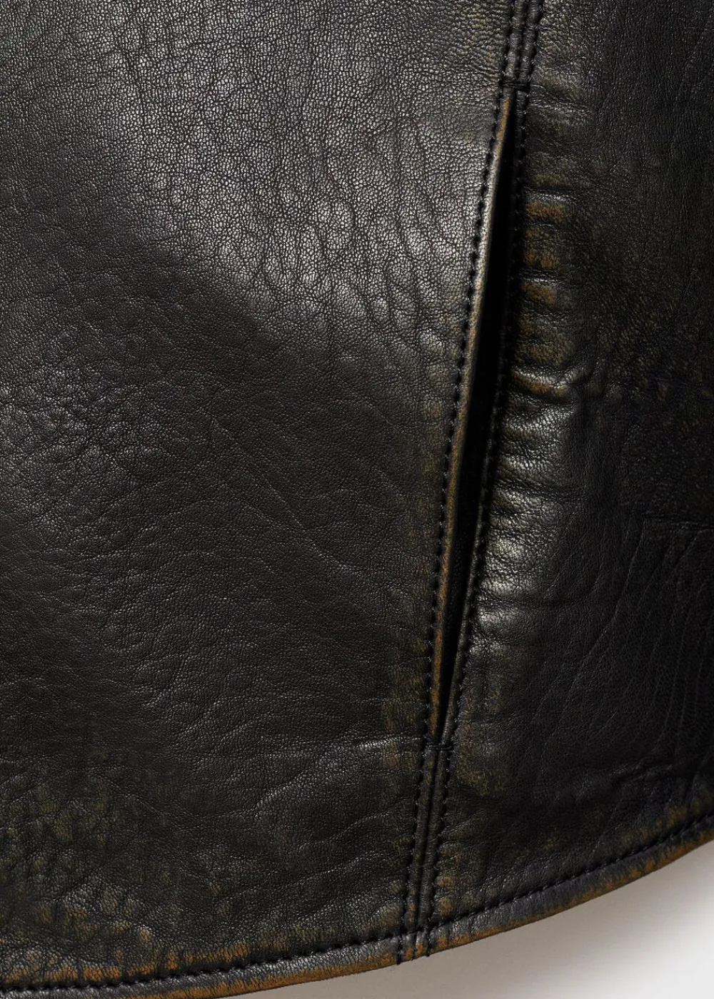 MANGO Lapels leather jacket Black Online