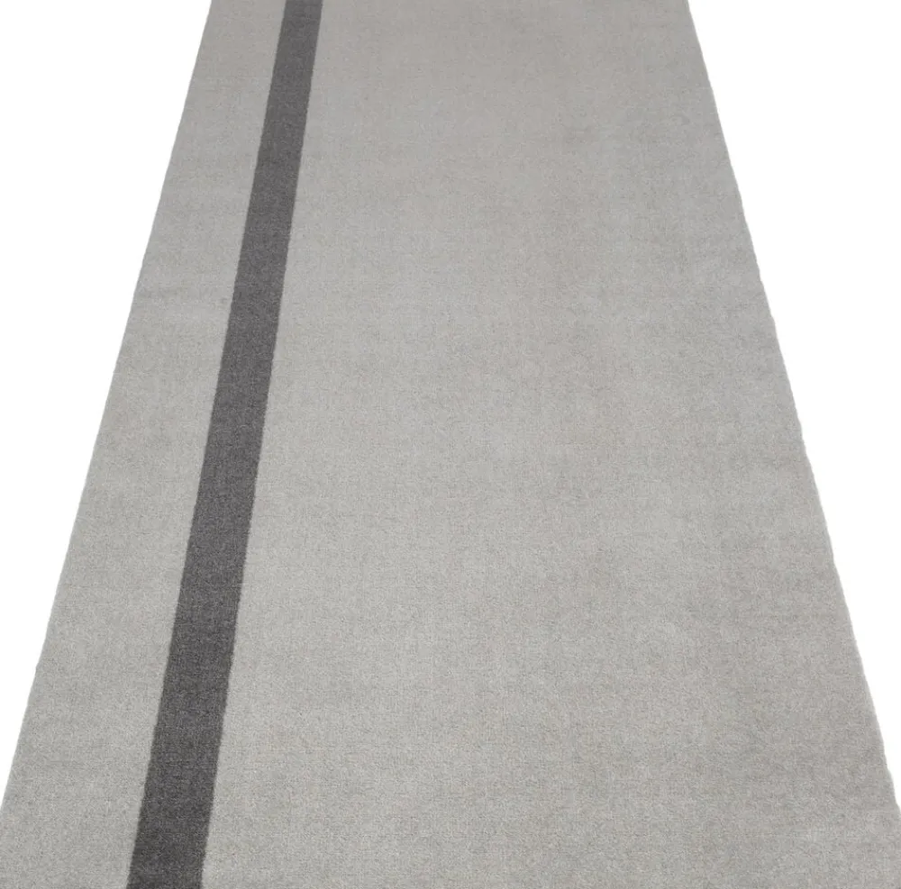 Løber, 130x90 cm, stripe vertical lysegrå/steelgrey>Tica Copenhagen Sale