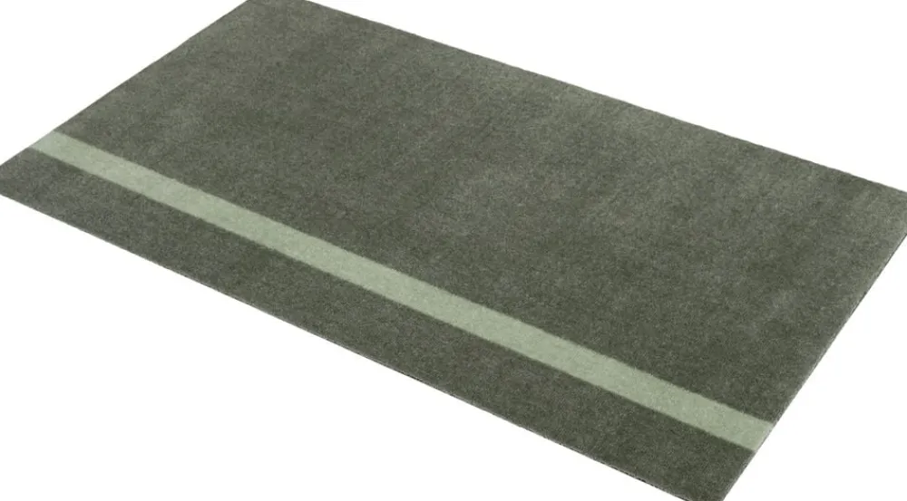 Løber, 67x120 cm, stripe vertical lysgrøn/støvet grøn>Tica Copenhagen