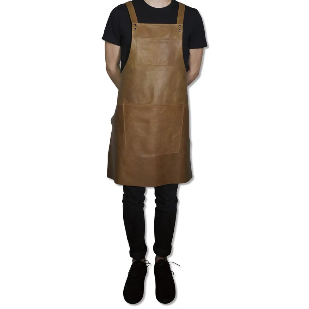 Læderforklæde Suspender Serie Apron Vintage Camel>DutchDeluxes Online