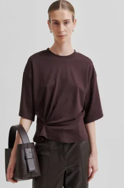 Second Female Leata Leather Bag Chocolate plum Discount