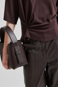 Second Female Leata Leather Bag Chocolate plum Discount