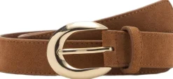 Leather belt with oval buckle><noscript><img width=