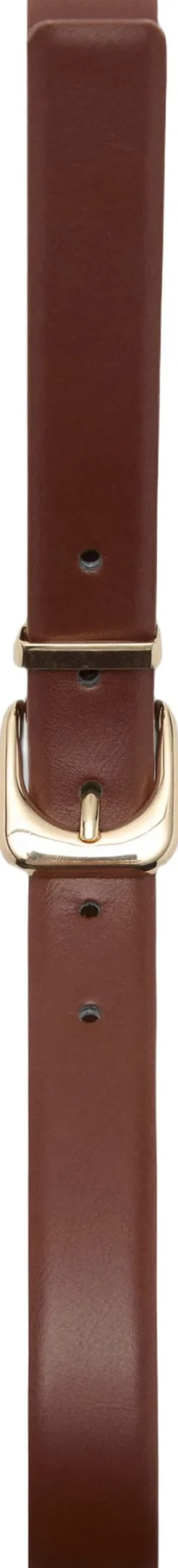 MANGO Leather effect belt with buckle Brown
