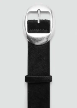 Dame MANGO Leather fur belt