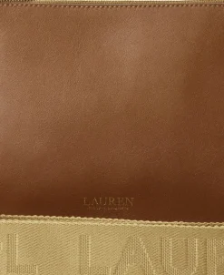 Lauren Ralph Lauren Leather Medium Landyn Crossbody Bag Lauren tan New