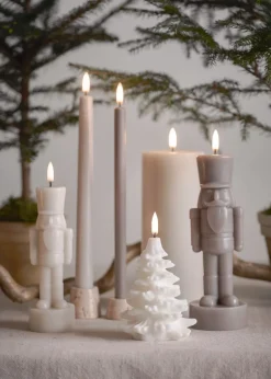 Uyuni LED candle, Nutcracker, Oyster grey, Smooth, 6x16,5 cm Online