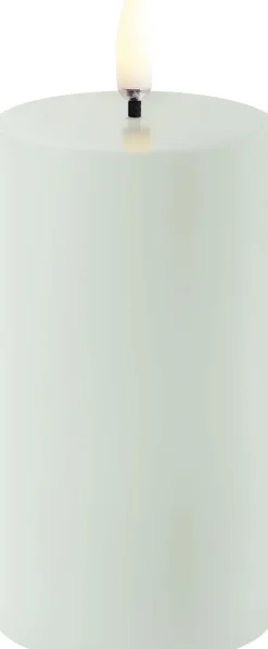 Uyuni LED pillar candle, Dusty Green, Smooth Discount