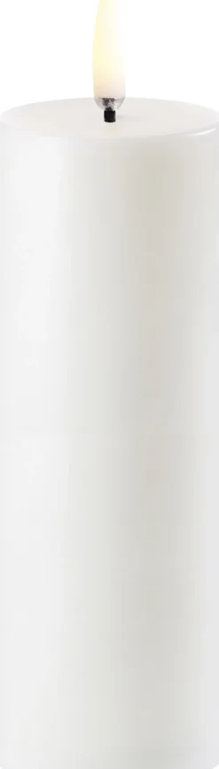LED pillar candle, Nordic white, Smooth, 5x14,5 cm>Uyuni Outlet