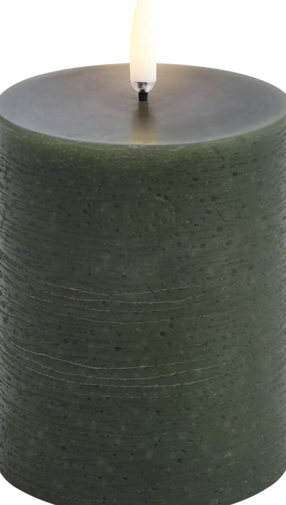 Uyuni LED pillar candle, Olive green, Rustic, 7,8 x 10,1 cm 4/24 Hot