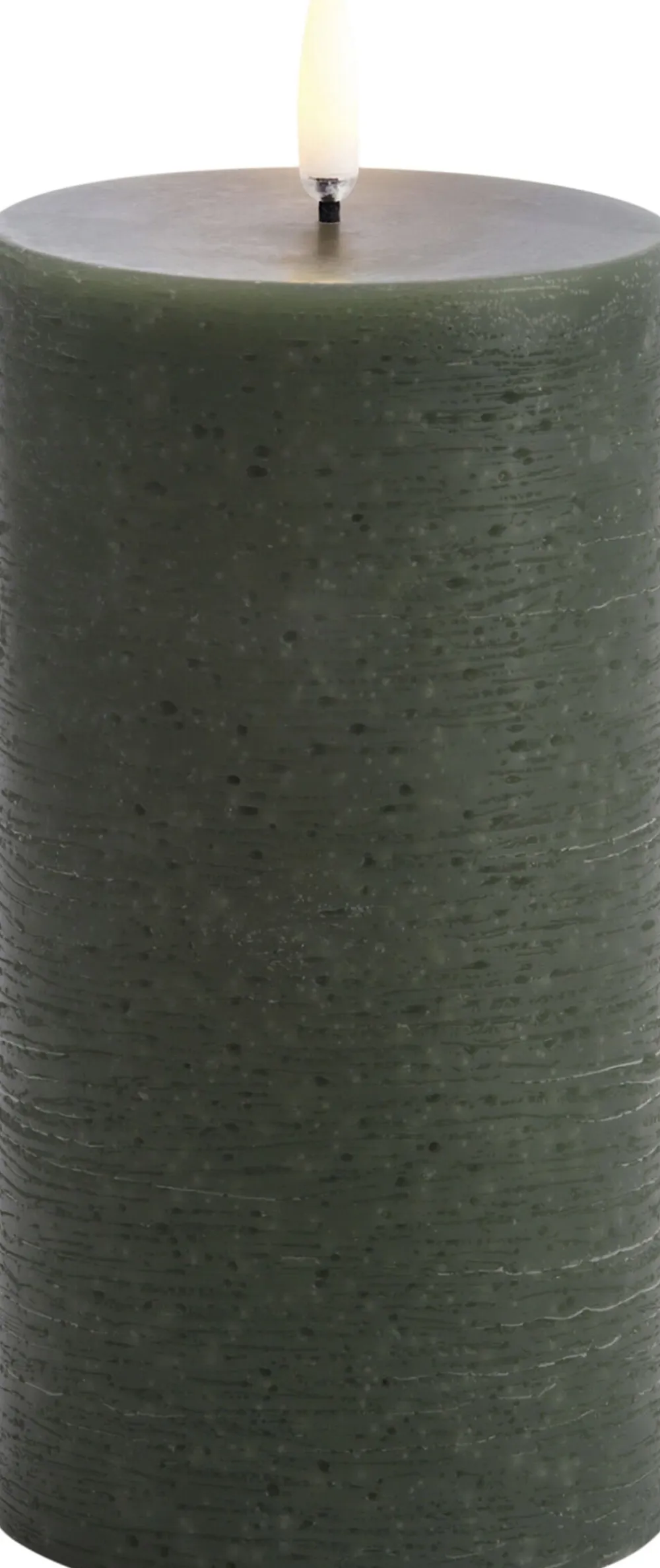 LED pillar candle, Olive green, Rustic, 7,8 x 15,2 cm 4/24>Uyuni Sale