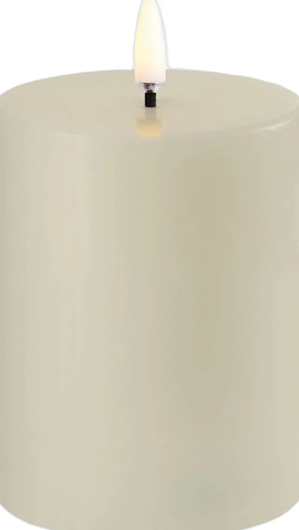 Uyuni LED pillar candle, Oyster Grey, Smooth, 7,8x10 cm Best