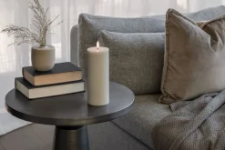 Uyuni LED pillar candle, Oyster Grey, Smooth, 7,8x20 cm