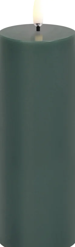 Uyuni LED pillar candle, Pine green, Smooth, 5,8x15,2 cm Clearance