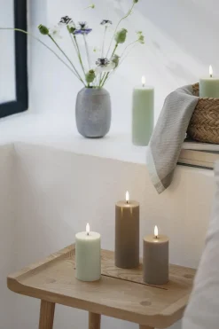 Uyuni LED pillar candle, Sandstone, Smooth, 5,8x10,1 cm