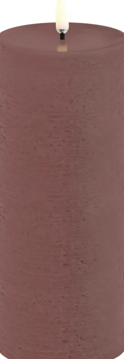 Uyuni LED pillar candle, Terracotta, Rustic, 7,8x20,3 cm