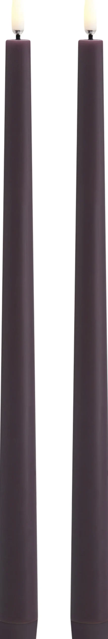 Uyuni LED taper candle, Plum, Smooth, 2,3x32 cm / 2-pack New