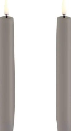 Uyuni LED taper candle, Sandstone, Smooth, 2-pack, 2,3x15,5 cm