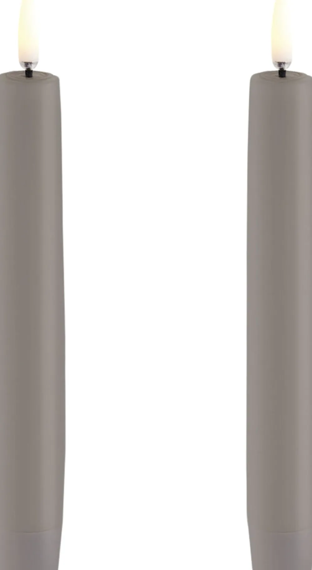 Uyuni LED taper candle, Sandstone, Smooth, 2-pack, 2,3x15,5 cm