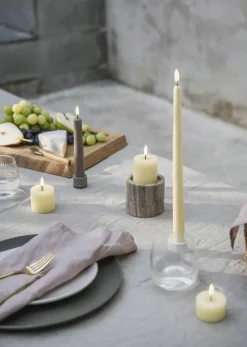 Uyuni LED taper candle, Sandstone, Smooth, 2-pack, 2,3x15,5 cm