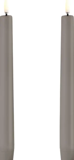 Uyuni LED taper candle, Sandstone, Smooth, 2-pack, 2,3x20,5 cm Outlet