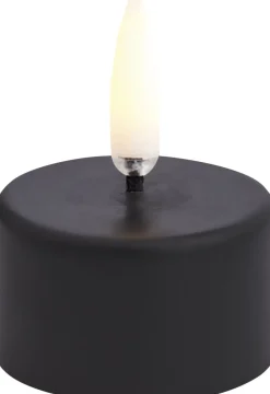 Uyuni LED tealight premium 400~, Plain black wax, Smooth, 4x21 cm Discount