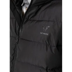 Fat Moose Liam Puffer Long Jacket Black New