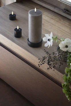 Uyuni Light Candleholder pillar, Matte black, 9x3 cm