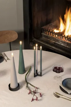 Uyuni Light Candleholder pillar, Matte black, 9x3 cm