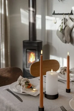 Uyuni Light Candleholder pillar, Matte black, 9x3 cm