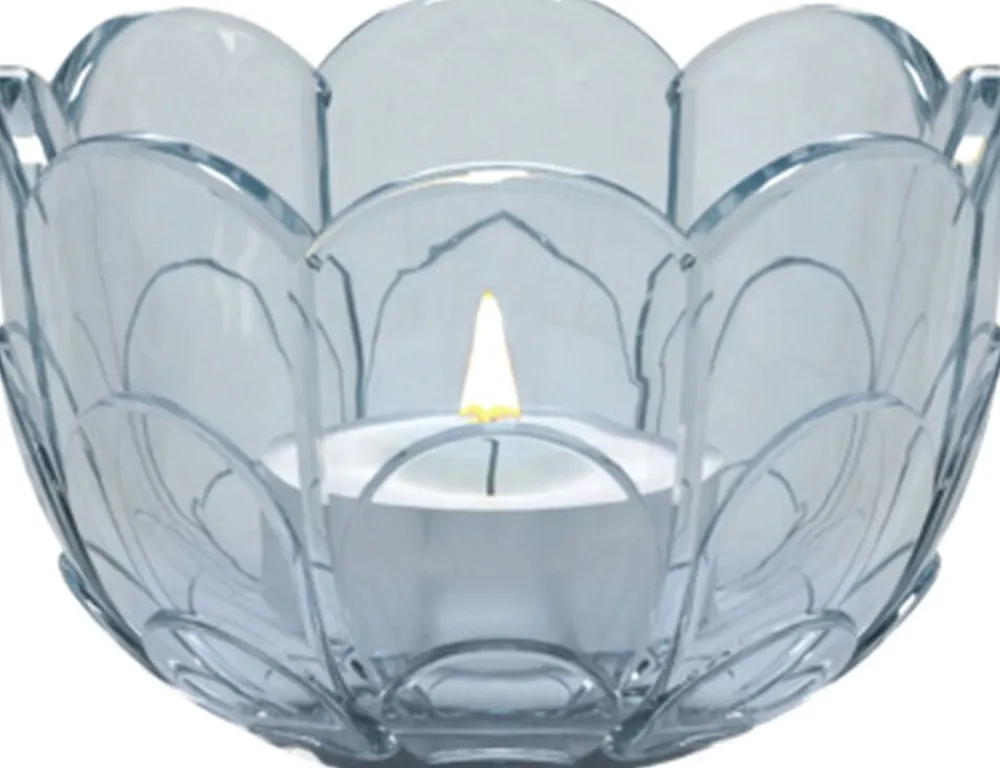 Holmegaard Lily Fyrfadsstage Ø7 cm blue iris