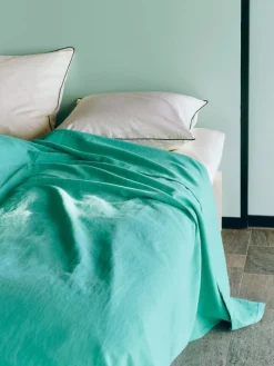 Hay Linen Bedspread-240 x 260-Emerald green