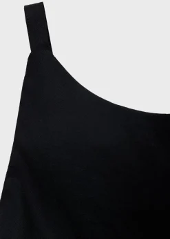 Dame MANGO Linen cotton blend draped dress