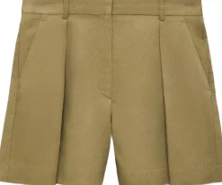 Linen-blend suit bermuda shorts><noscript><img width=
