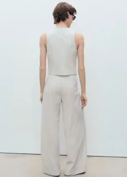 Linen-blend suit waistcoat><noscript><img width=