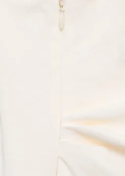 MANGO Long asymmetrical draped jumpsuit Natural white Hot