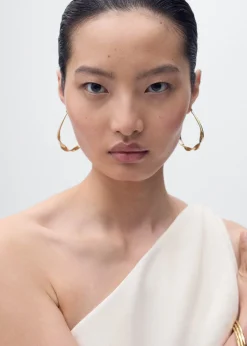 MANGO Long asymmetrical draped jumpsuit Natural white Hot