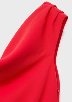 Dame MANGO Long asymmetrical draped jumpsuit