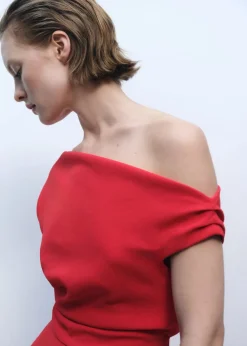 Dame MANGO Long asymmetrical draped jumpsuit