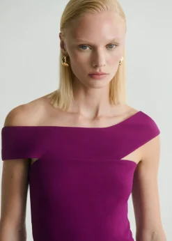 MANGO Long jumpsuit with asymmetrical nec Medium purple Online