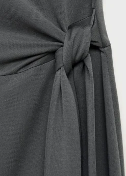 MANGO Long jumpsuit with knot Charcoal Sale