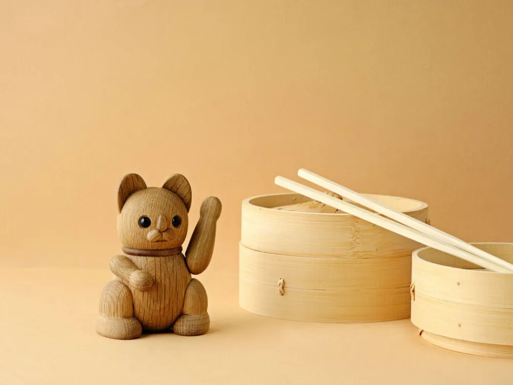 Lucie Kaas Lucky cat - oak Clearance