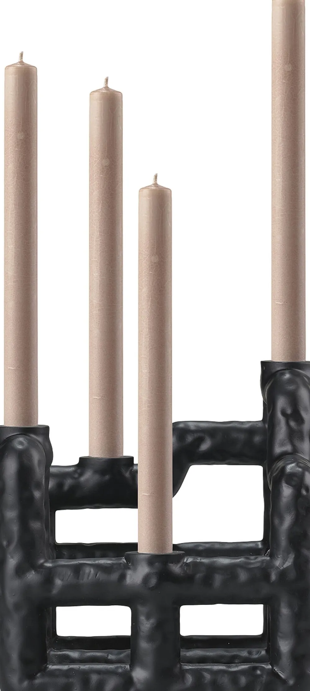 Lysestage Lyst 21 x 21 x 23 cm Sort Polyresin>Villa Collection New