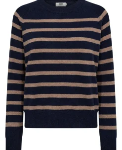 Magasin du Nord Collection Mabel 2 - 100% Cashmere Sand / navy stripe Discount