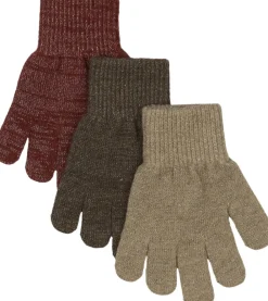 Mikk-Line Magic Gloves 3 Pack w. Lurex Apple butter-choc Online