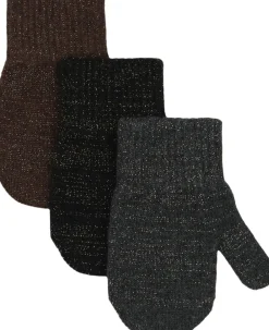 Mikk-Line Magic Mittens 3 Pack w. Lurex French roast-blac New