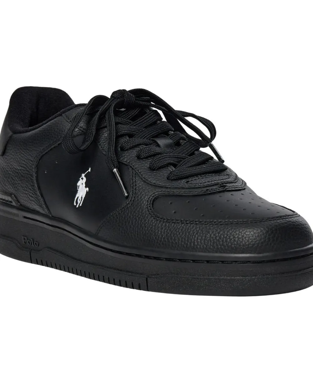 Polo Ralph Lauren Masters Court Leather Sneaker Black/black/white pp