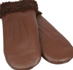 MATERA - FEMININE LEATHER MITTENS W/ CURLY SHEARLING><noscript><img width=
